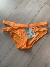 Seafolly Bikini 14 Orange Split Band Hipster Cantaloupe NEW Rrp £40