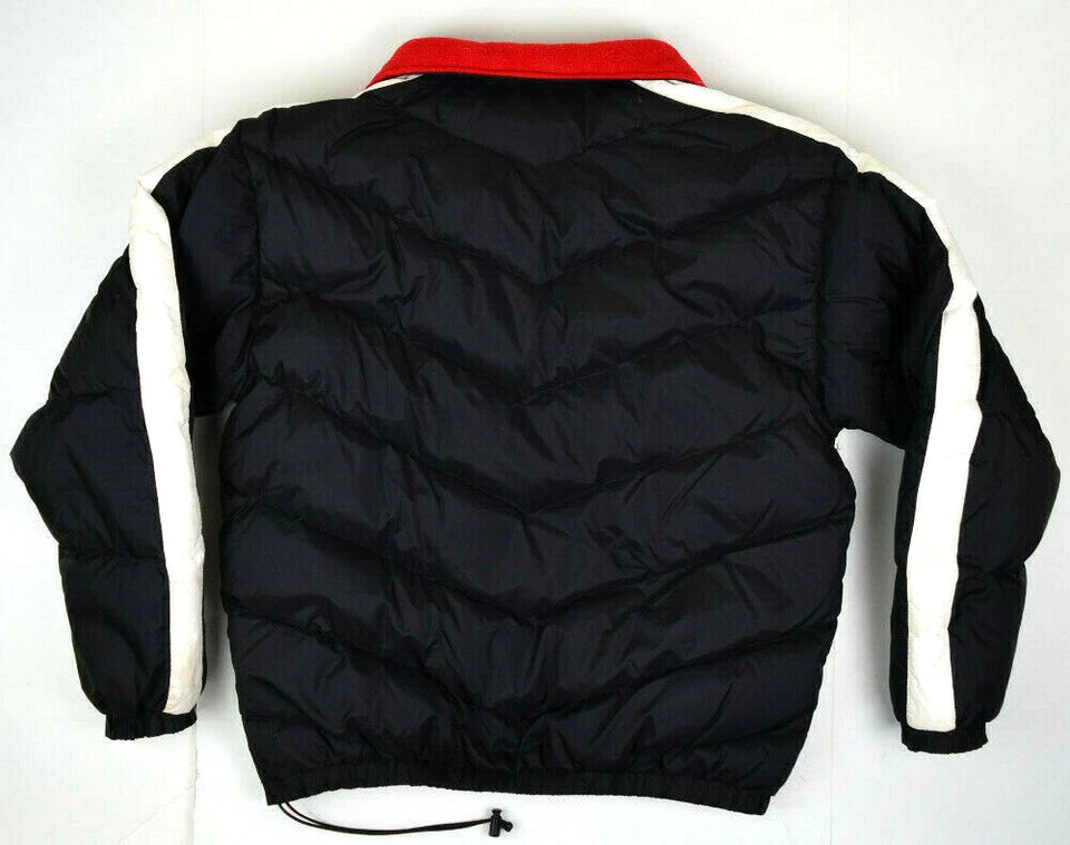 Abrigo acolchado vintage ciencias físicas talla M 00s negro plumón blanco manga rayas Foto 2 de 4