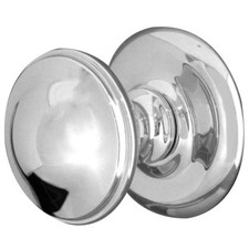Centre Door Knob 66mm Diameter Polished / Satin Chrome Or Polished Brass - JV59