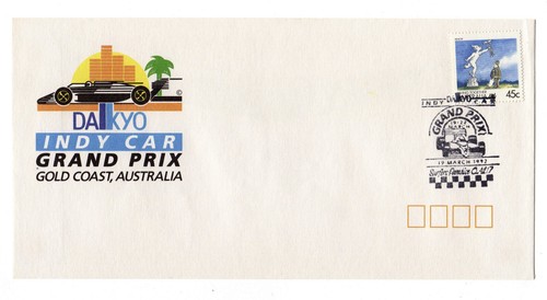 1992 Gold Coast Indy Car Grand Prix Surfers Paradise pmk Souvenir Envelope