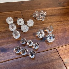 CRYSTAL ACRYLIC LARGE FACETED DROP BEADS 24 Piece Lot - 2 Sizes