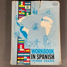 Workbook In Spanish Three Years VTG Paperback Book Amsco Revised Edition 1989