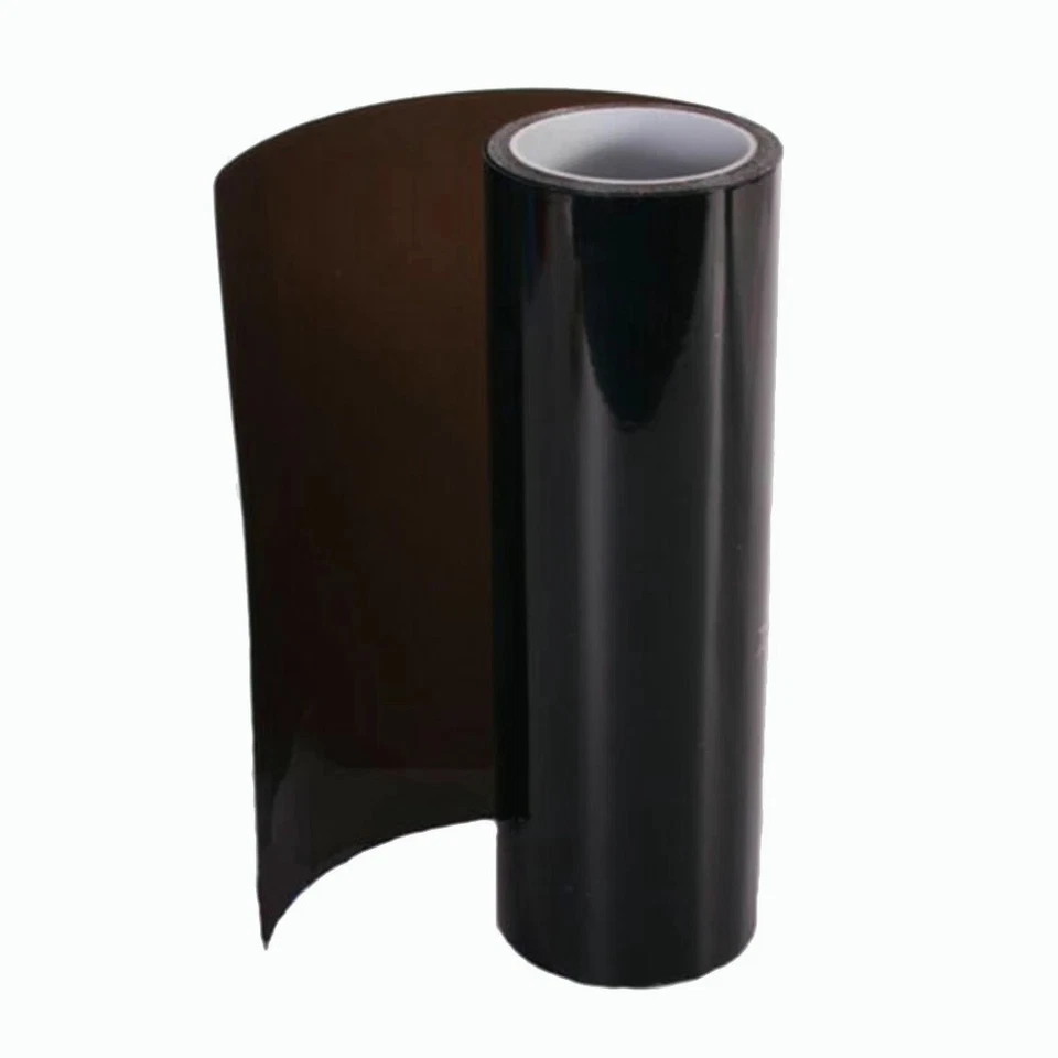 Película negra oscura brillante de 12"x78" lente de tinte de humo envoltura de vinilo para faros + luz trasera Foto 4 de 4