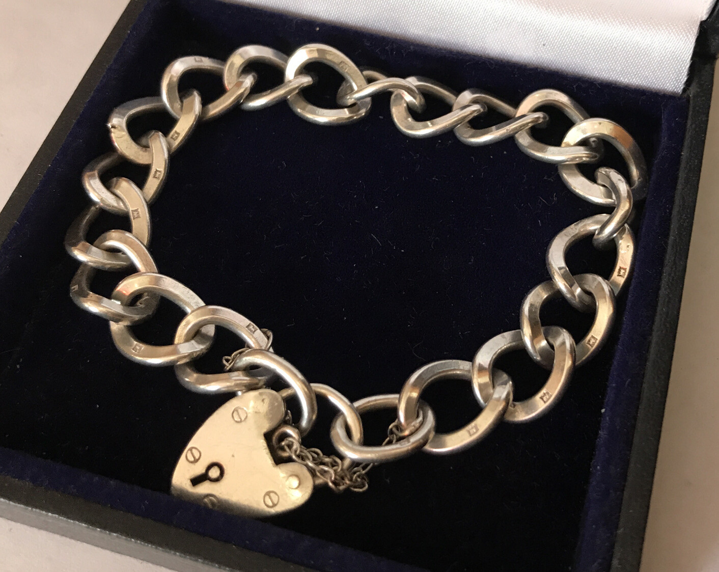 Hallmarked Sterling Silver 925 Solid Flat Links C… - image 3