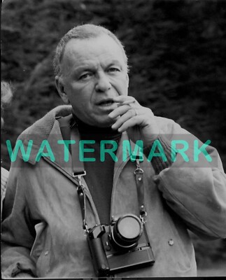 FRANK SINATRA - SMOKING CIGARETTE - WITH NIKON CAMERA - 11X14 OR 16X20  PRINT