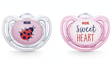 NUK Airflow Girls Orthodontic Pacifiers 2-Pack Size 0-6 Months