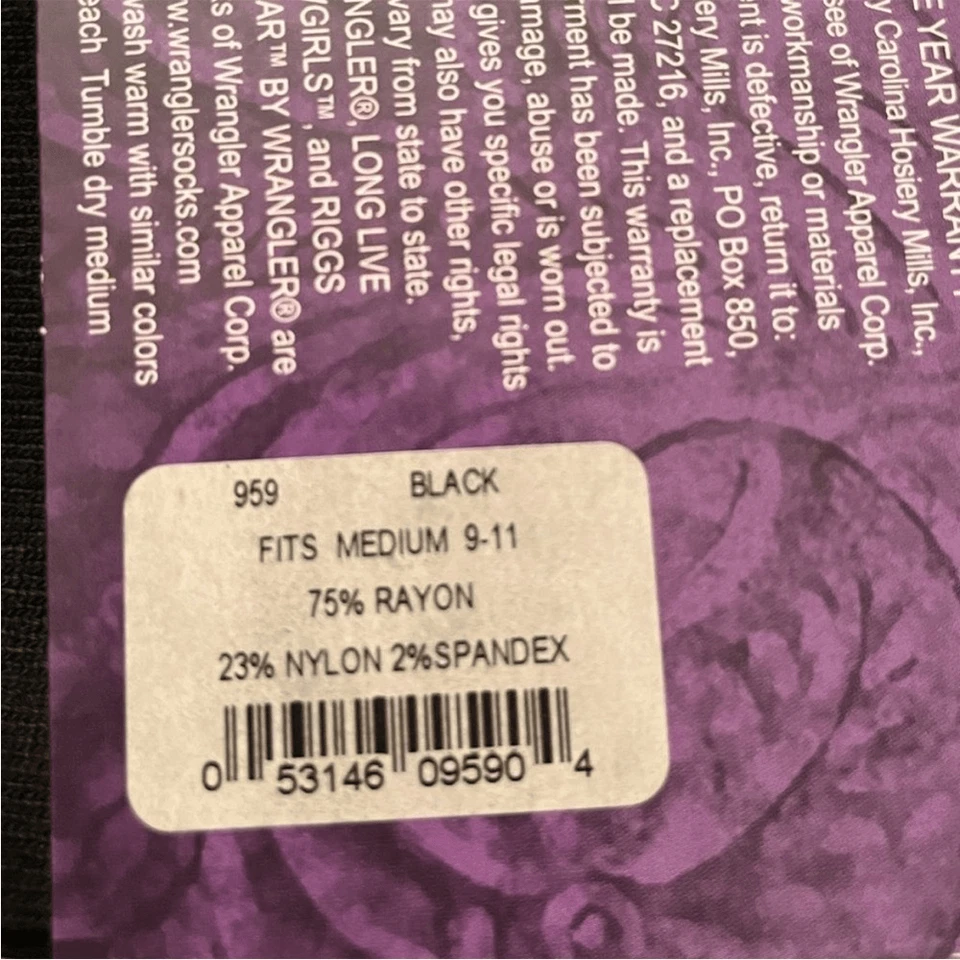 Wrangler Aztec печати черный загрузки носки, новый с Ярлыками - Изображение 4 из 4