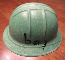 1950's vintage JACKSON PRODUCTS SH-1 Fiberglass Hard Hat RARE GREEN FULL BRIM!