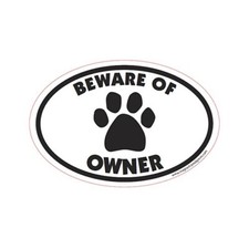 Beware Of Owner Euro Dog Car Magnet