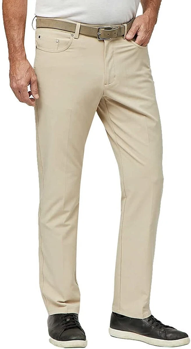 NWT Greg Norman Men ML75 Luxury Microfiber 5 Pocket Golf Pants Tan Size  38/30