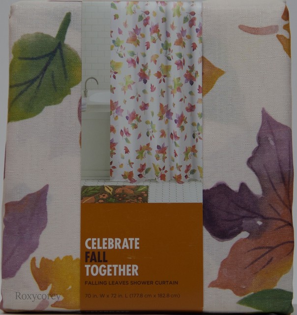 FALLING LEAVES SHOWER CURTAIN Fabric Celebrate Fall KOHLS 70 AUTUMN for