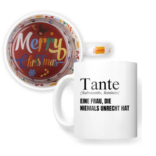 Weihnachtsgeschenk Tante Geschenk Kaffeetasse Frauen Haferl Tasse Spruch Idee