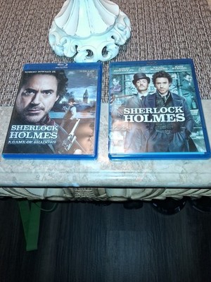 LOT OF TWO SHERLOCK HOLMES BLU-RAY DVDS SELF TITLED AND GAME OF SHADOWS