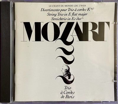 Mozart: Divertimento Puchberg K. 563 - Trio de Paris CD 1986 Le Chant du Monde