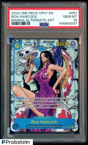 2024 One Piece OP07 Manga Alternate Art #051 Boa Hancock PSA 10 GEM MINT