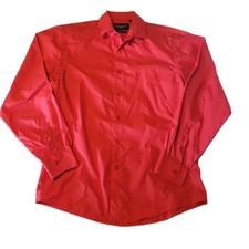 Scuzzatti Slim Fit Mens M Italian Designer Shirt Red Button Up Collar Free Post