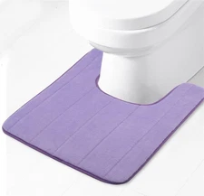 Soft U-Shaped Bathroom Rug, Memory Foam Bath Mat, Non Slip Water Absorption Dry 