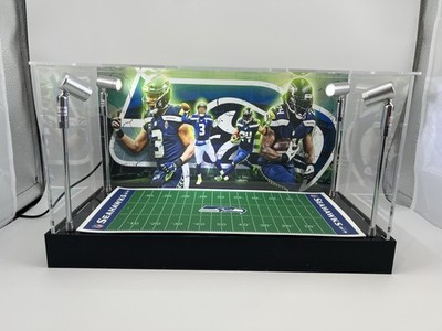 Russ Wilson & Marshawn Lynch Seahawks 2-3 Card PSA Display Case W/ LED Lights