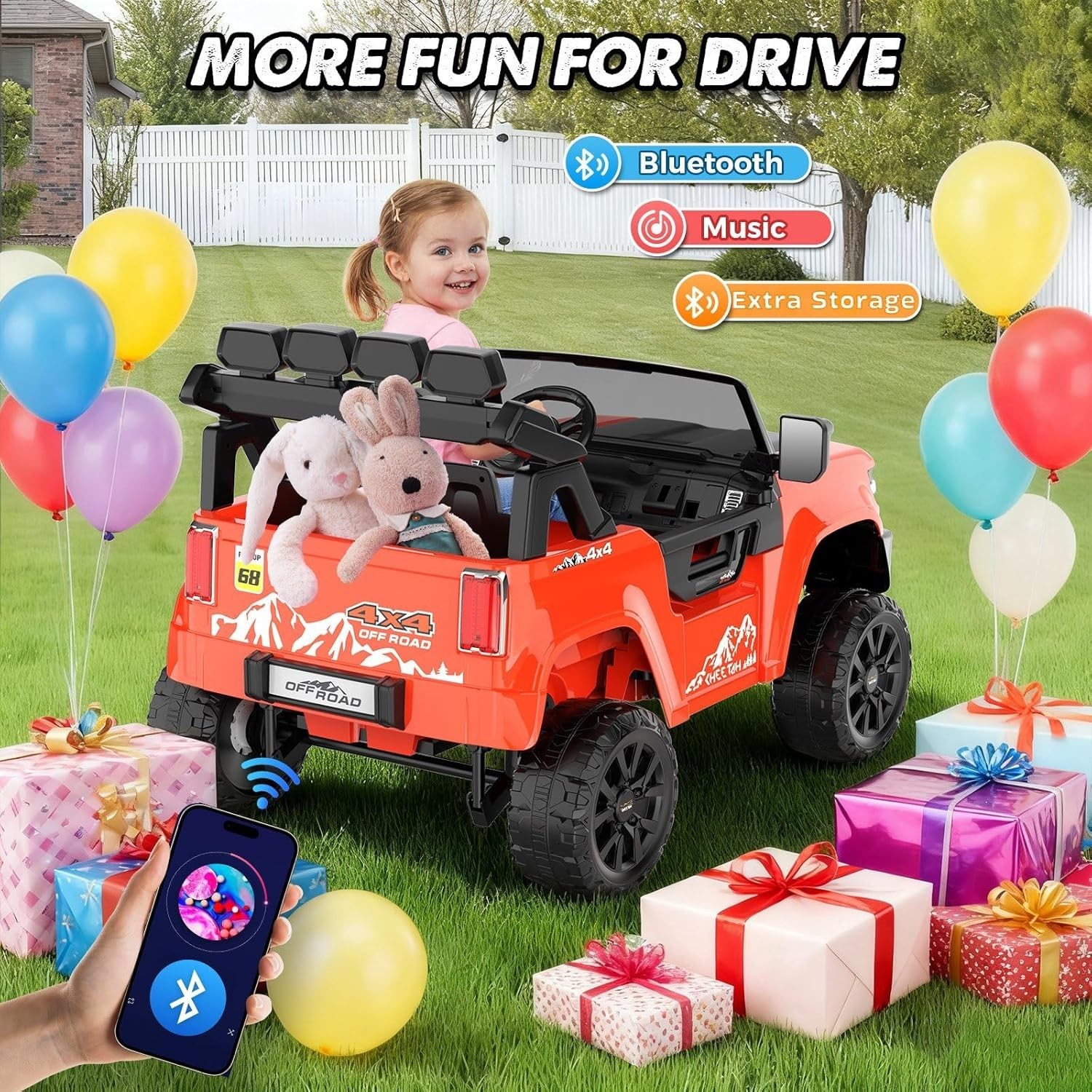 24V 2 Seater Ride on Toys for Big Kids Electric Car w/Remote Control, LED Lights