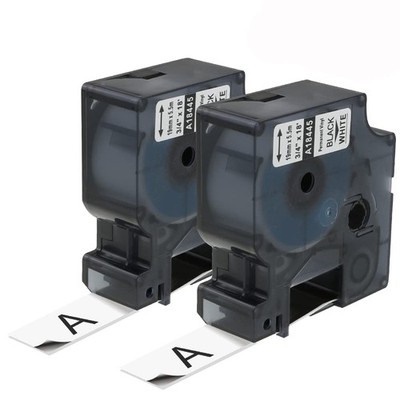 Aonomi a18445 Labels Replace for DYMO Rhino 18445 3/4 Permanent Vinyl Tapes Blac