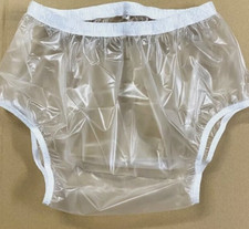 CLEAR Plastic Pants Adult DIAPER NAPPY Incontinence Underwear Diaper Cover
