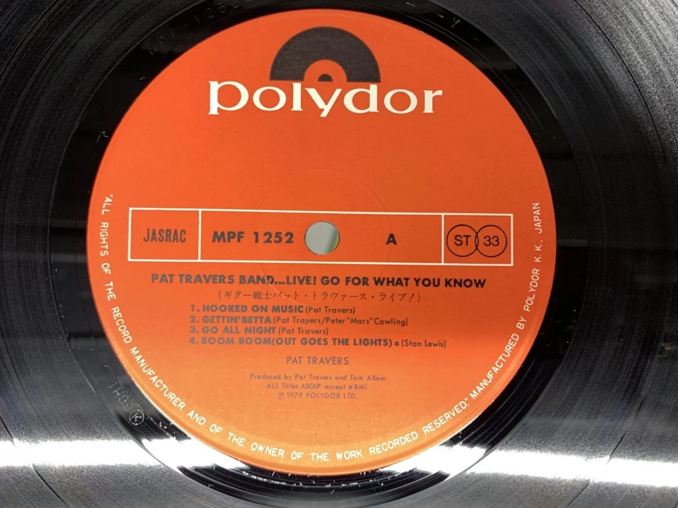 PAT TRAVERS BAND LIVE! GO FOR WHAT YOU KNOW Japan LP [55130ER] - Image 2 of 2