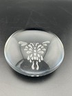 VTG Vandermark Merritt Glass 3.5” Rd  Butterfly Paperweight Signed 1984 0601-24 — photo 1