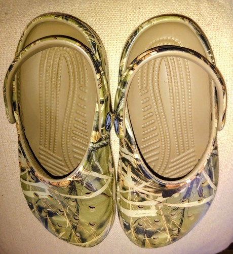 Camo Crocs Brown/Green Camouflage Classic Clogs M 1 / W 3 EUC! VERY NICE SEE !! - Picture 4 of 9