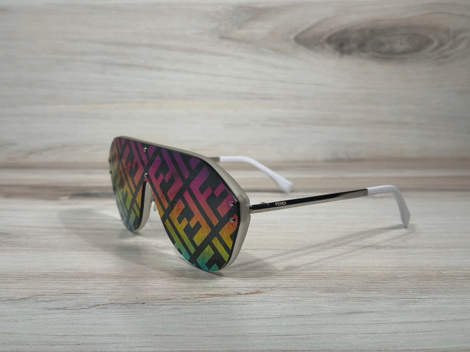 Fendi Fabulous Silver W/ Rainbow Logo Lens M0039 - Ships Now! - Image 3 of 4