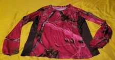 Women's RealTree Hot Pink Camo Long Sleeve Pullover Shirt Sz XL (16-18)