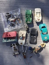 vintage 1960's Strombecker/Eldon 1/32 scale slot car and  parts lot