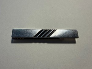 Vintage Swank Silver Money Tie Clip Classic Design Striped