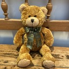 Harrods Knightsbridge Plush Teddy Bear Sitting 13” Tall Vintage - Euc