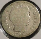 Silver Dime - Barber - 1905-S (Scratch by date.  Reverse is more worn.)