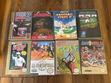 8 Lot NES Custom Game Cases  Football Baseball Golf
