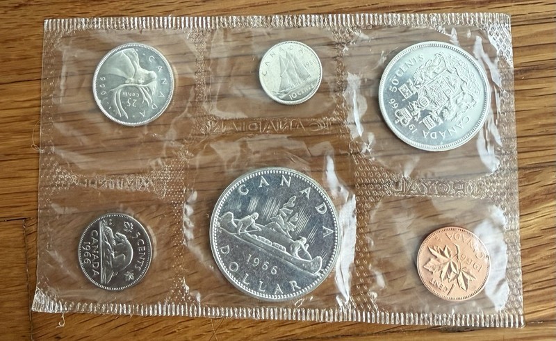 1966   … Canada Proof Like Set … 4 Silver Coins … 1.11 ASW