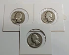 Lot of 3  Washington Quarters (90% Silver) - 1944