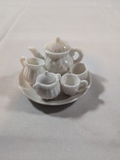Vintage Miniature Porcelain White Tea Set 7 Pieces Unboxed