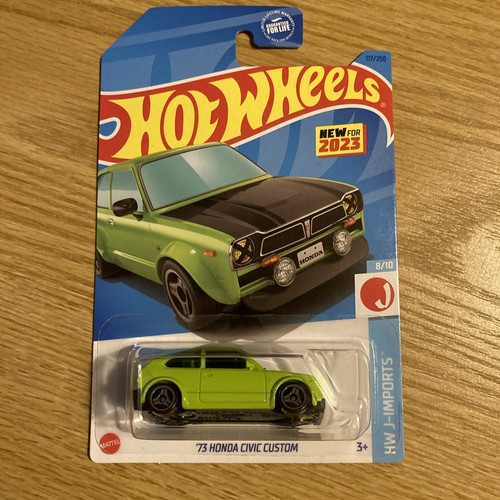 HOT WHEELS 2023 #117 J IMPORTS ORANGE & GREEN 1973 73 HONDA CIVIC CUSTOM Lot X 5 - Picture 8 of 10