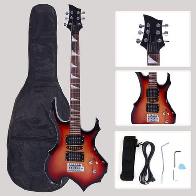 Flame Type Electric Guitar Kit 6 Strings + Guitar bag +Strap+Cord +Pick