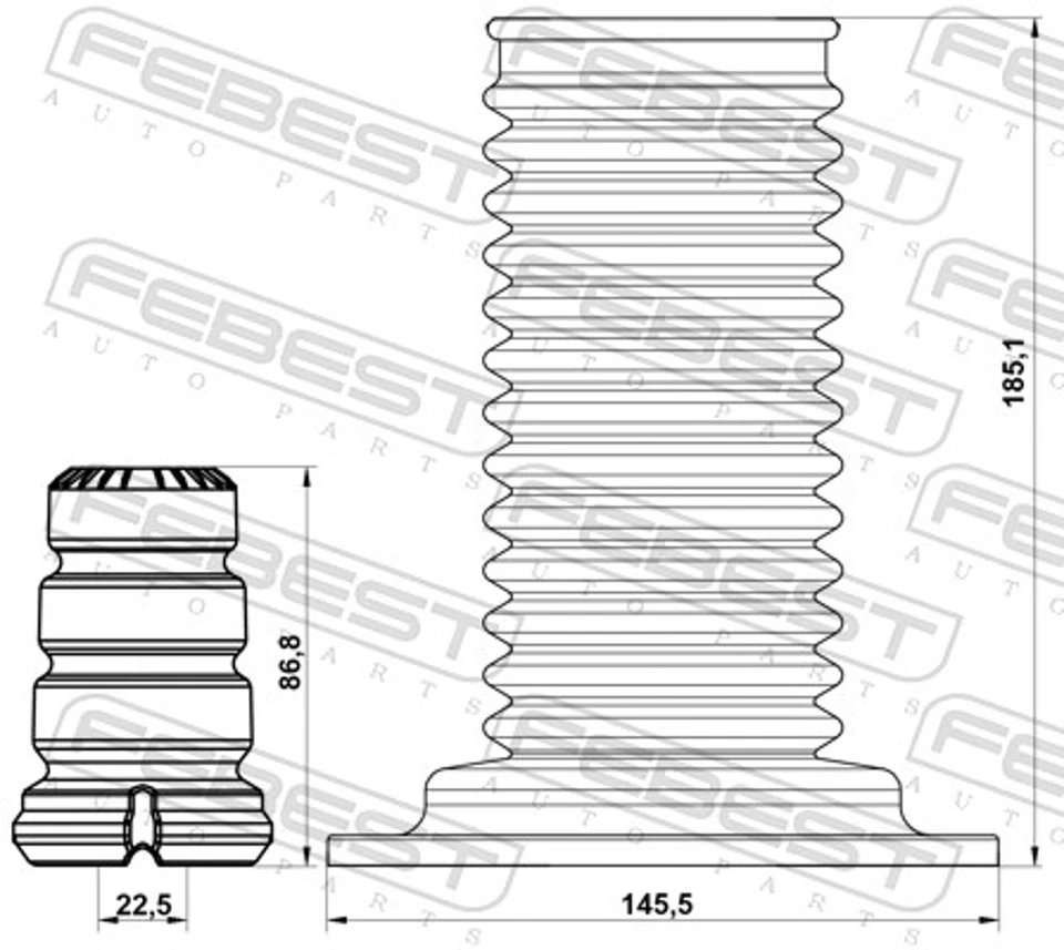 FEBEST Stoßdämpfer Staubschützer TSHB-ADE150F-KIT für TOYOTA AURIS COROLLA RAV 3 - Bild 2 von 4