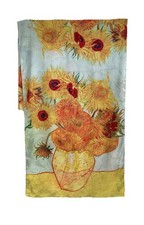 GORGEOUS UNBRANDED viscose Blend Scarf Featuring Sunflowers 72"/29" EX.CON