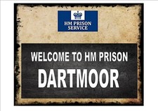 Vintage Style Reproduction Dartmoor Prison sign HM Prison Repro Wall Plaque sign
