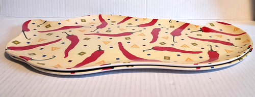 Bandeja para servir chile rojo melamina 10" x 18" - Juego de 2 - Imagen 3 de 4