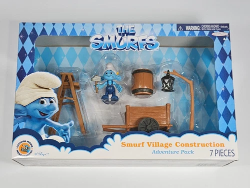 THE SMURFS VILLAGE CONSTRUCTION ADVENTURE PACK SET HANDY FIGURE MISB JAKKS 2013
