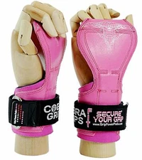 Cobra Grips FIT PINK RUBBER Weight Lifting Gloves Heavy Duty Straps Pair New