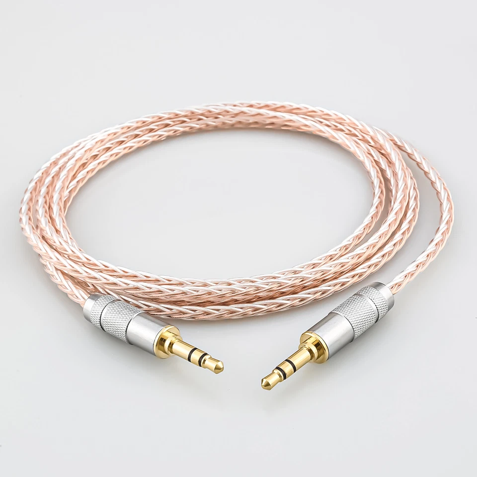 8 Cores 7N OCC Silver Plated 3.5mm to 3.5mm Plug Upgrade Stereo Headphone Cable - Image 2 of 4