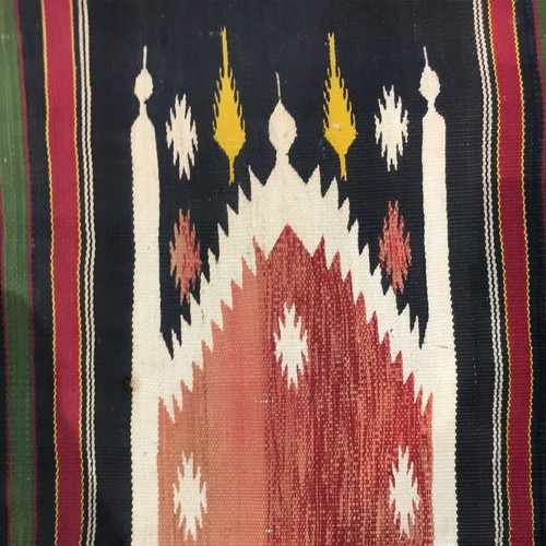 Islamic Prayer Rug Vintage Hand Woven, Musallah Payer Mat Wall Hanging Tapestry - Picture 3 of 5