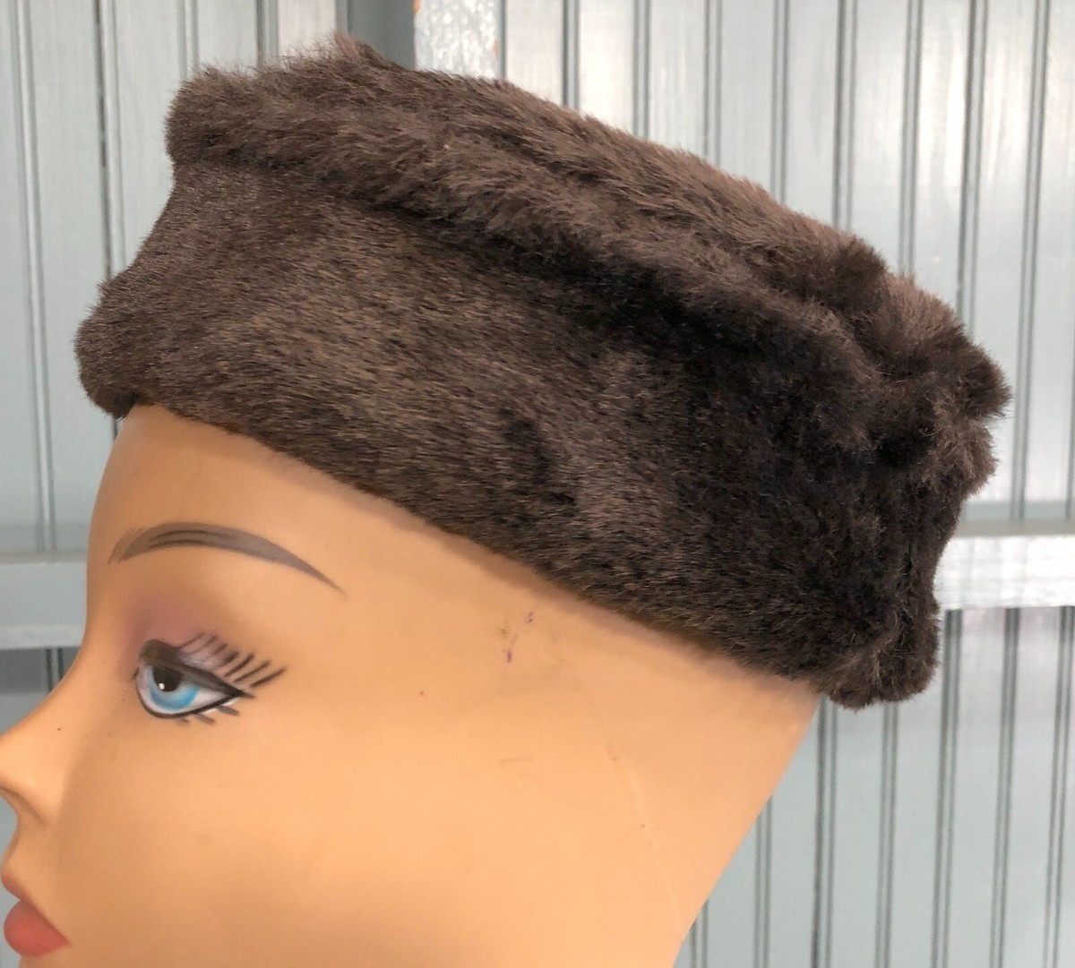 Vintage Faux Fur Dress Hat Vintage Black Faux Fur Pillbox Union Made and 11 similar items main image 3