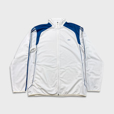 Adidas Track Jacket Mens XL White Essentials 3 Stripes Full Zip Tracksuit Top